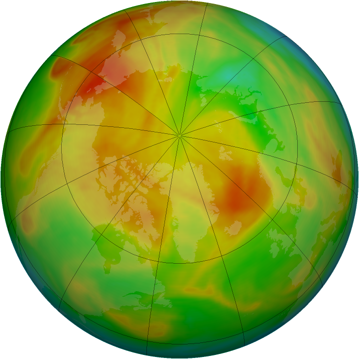 Arctic ozone map for 18 April 2007